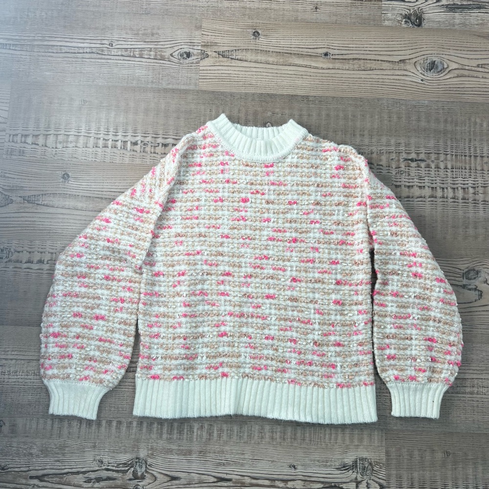 Loveriche Women's Cozy Sweater Pink And Tan Size Small